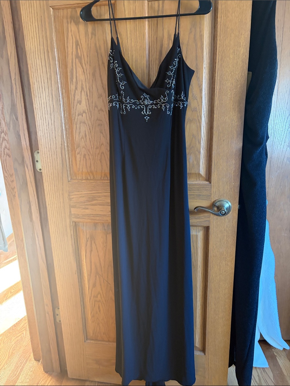 Black Beaded Slip Dress